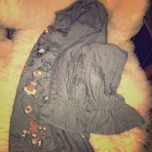 Boho peasant shirt with bell sleeves